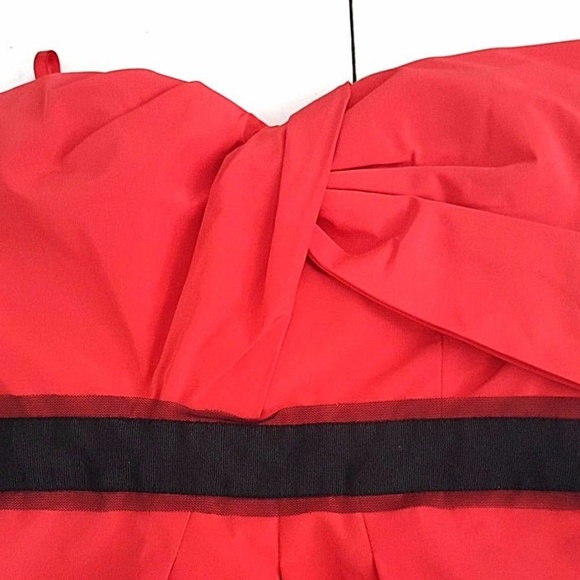 New BCBGMaxAzria Bow Dress XS Red Mini Cocktail - Picture 3 of 5